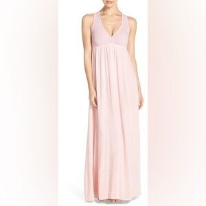 Nordstrom Hard Tail pink halter maxi dress with twisty back size large